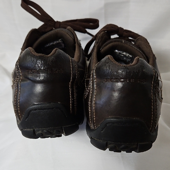 Skechers Men's Size 12 Blake Relaxed Step Brown Leather Casual Work Shoes 63385 - Picture 7 of 16